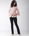 Shop Women's Peach Coloured Solid A Line Top-Full