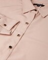 Shop Women's Peach Coloured Solid Contemporary Fit Casual Shirt