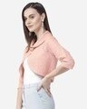 Shop Women's Pink Self Design Crop Shrug-Design
