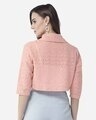 Shop Women's Pink Self Design Crop Shrug-Full