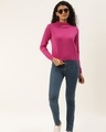 Shop Women's Pink Solid Pullover Sweater