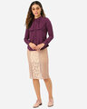 Shop Women Purple Contemporary Fit Solid Casual Shirt-Full