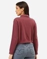 Shop Women's Purple Solid Crop Sweatshirt-Design