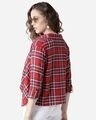 Shop Women Red & Navy Blue Checked Open Front Shrug-Full