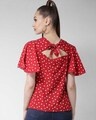 Shop Women Red Printed Styled Back Top-Design