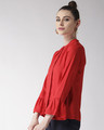 Shop Women's Red Regular Fit Solid Casual Shirt-Design