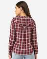 Shop Women Twill Weave Checked Hooded Casual Shirt-Design