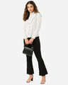 Shop Women White & Black Polka Dot Print Casual Shirt-Full