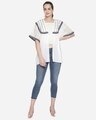 Shop Women White & Grey Self Design Shrug-Full