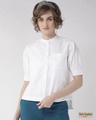 Shop Women White Comfort Boxy Solid Formal Shirt-Front