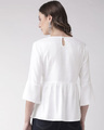 Shop Women White Lace Detail A Line Top-Design