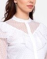 Shop Women's White Regular Fit Self Design Casual Shirt