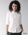 Shop Women White Regular Fit Solid Casual Shirt-Front