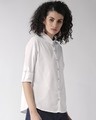 Shop Women White Regular Fit Solid Casual Shirt-Design