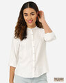Shop Women White Smart Solid Formal Shirt-Front