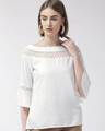 Shop Women's White Solid Top-Front