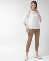 Shop Women White Solid Top-Full