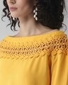 Shop Women Yellow Boat Neck Solid Top