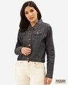 Shop Women's Blue Denim Jacket-Front