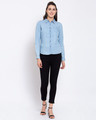Shop Women's Blue Solid Denim Shirt-Full