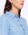 Shop Women's Blue Solid Denim Shirt