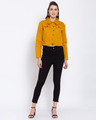 Shop Women's Mustard Solid Denim Jacket-Full