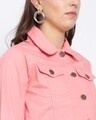 Shop Women's Pink Solid Denim Jacket