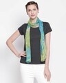 Shop Women's Viscose Rayon Green & Blue Scarf-Front