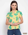 Shop Women's Yellow & Green Tropical Printed Casual Shirt-Front