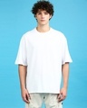 Shop Men's White Super Loose Fit T-shirt-Front