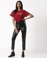 Shop Sunday Girl Boyfriend T-Shirt Cherry Red-Full