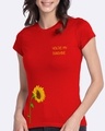 Shop Sunflower Sunshine Half Sleeve Printed T-Shirt Bold Red-Front