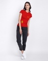 Shop Sunflower Sunshine Half Sleeve Printed T-Shirt Bold Red-Full