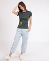 Shop Sunflower Sunshine Half Sleeve Printed T-Shirt Nimbus Grey-Full