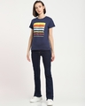Shop Women's Blue Sunset Block Printed Slim Fit T-shirt-Full
