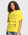Shop Women's Yellow Super Moody Graphic Printed Oversized T-shirt-Front