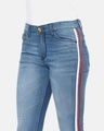 Shop Super Skinny Side Striped Women's Blue Denim Jeans
