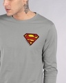 Shop Superman Badge Full Sleeve T-Shirt (SL)-Front