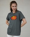 Shop Superman Break The Wall Boyfriend T-Shirt (SML)-Front
