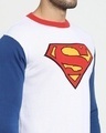 Shop Men's White Superman Color Block Flat Knit Sweater