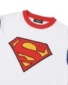 Shop Men's White Superman Color Block Flat Knit Sweater