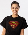 Shop Superman Doodle Boyfriend T-Shirt (SL)-Front