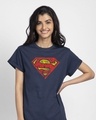 Shop Superman Doodle Boyfriend T-Shirt (SL)-Front