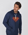 Shop Superman Doodle Fleece Hoodie (SL)-Front
