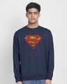 Shop Superman Doodle Fleece Light Sweatshirt (SL)-Front