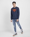 Shop Superman Doodle Fleece Light Sweatshirt (SL)-Design
