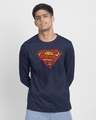 Shop Superman Doodle Full Sleeve T-Shirt (SL)-Front