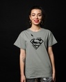 Shop Superman Faster Stronger Boyfriend T-Shirt (SML)-Front