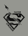 Shop Superman Faster Stronger Half Sleeve T-Shirt (SML)-Full