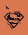 Shop Superman Faster Stronger Half Sleeve T-Shirt (SML)